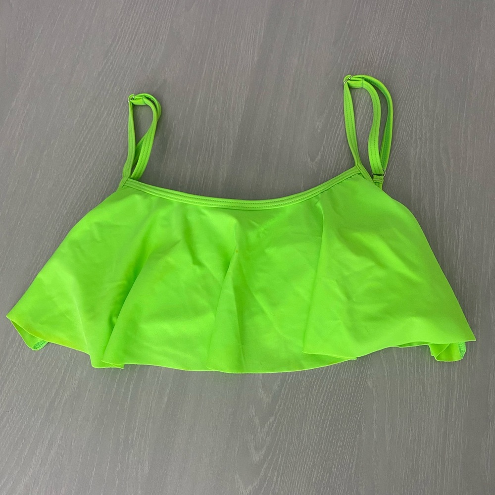 H2oh! Neon Green Swim Top. Size Medium.